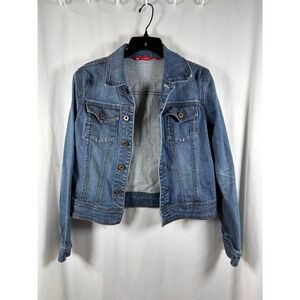 X2 Denim Laboratory Womens Blue‎ Denim Trucker Jacket Medium Wash Size S